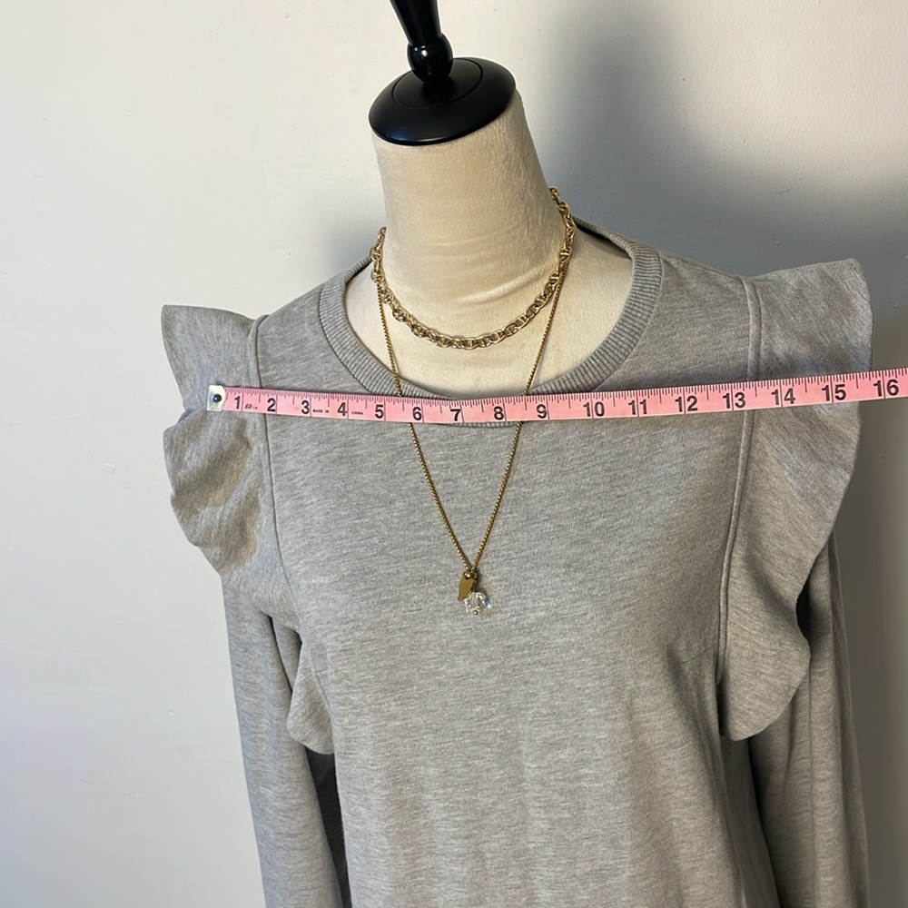 Gray Ruffle Sleeve Dress - Picture 9 of 11